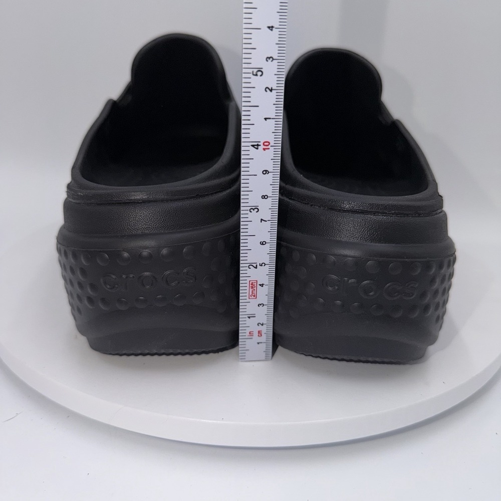 Crocs Stomp Penny Loafers Slides Mules Black Chunky Platform Sandals Shoes W 9 - Picture 6 of 8